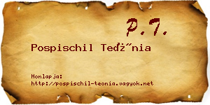 Pospischil Teónia névjegykártya